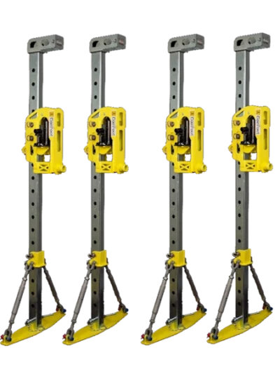 Jeu de 4 béquilles pour levage et mise au sol des containers