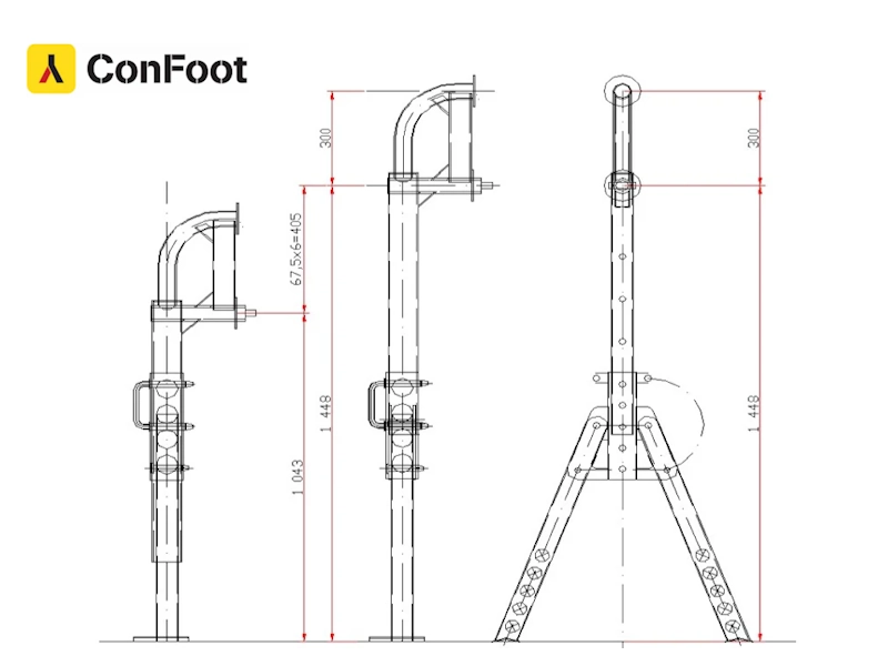 Jeu de 4 béquilles pour containers maritimes – Image 9