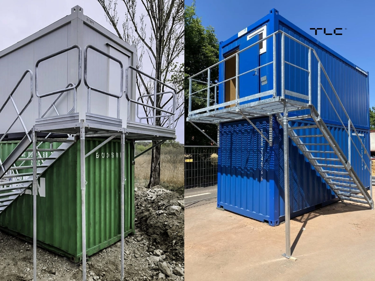 Escalier métallique extérieur pour container | Palier à l’extrémité – Image 5