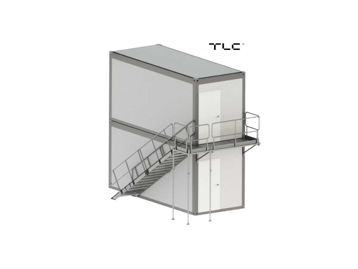 Escalier métallique extérieur pour container | Palier à l’extrémité – Image 2