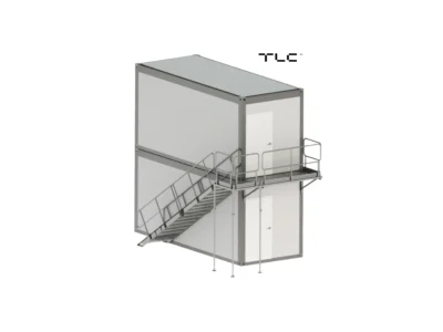 Escalier métallique extérieur pour container | Palier à l’extrémité