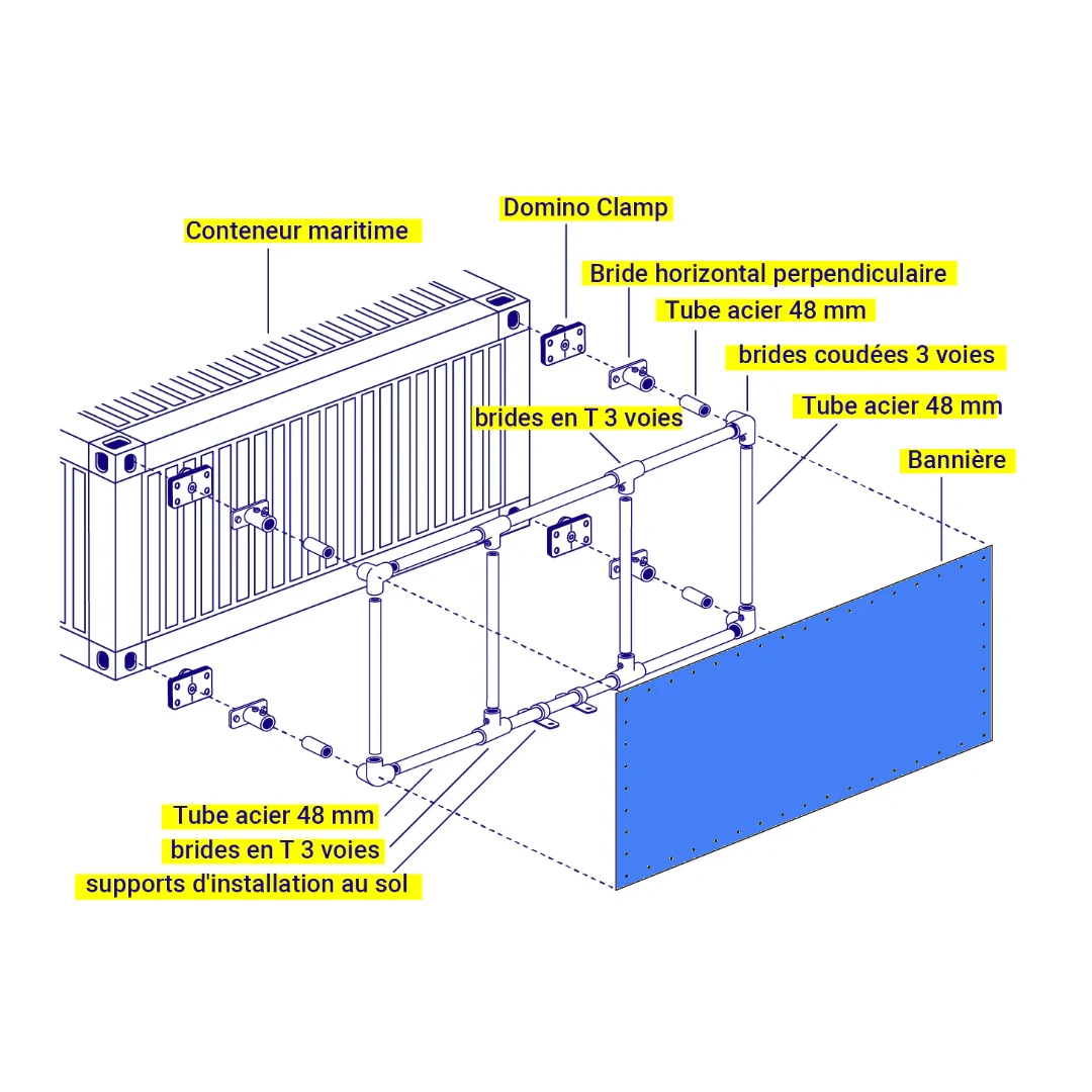 Kit de fixation latérale d’enseigne sur container maritime – Image 3