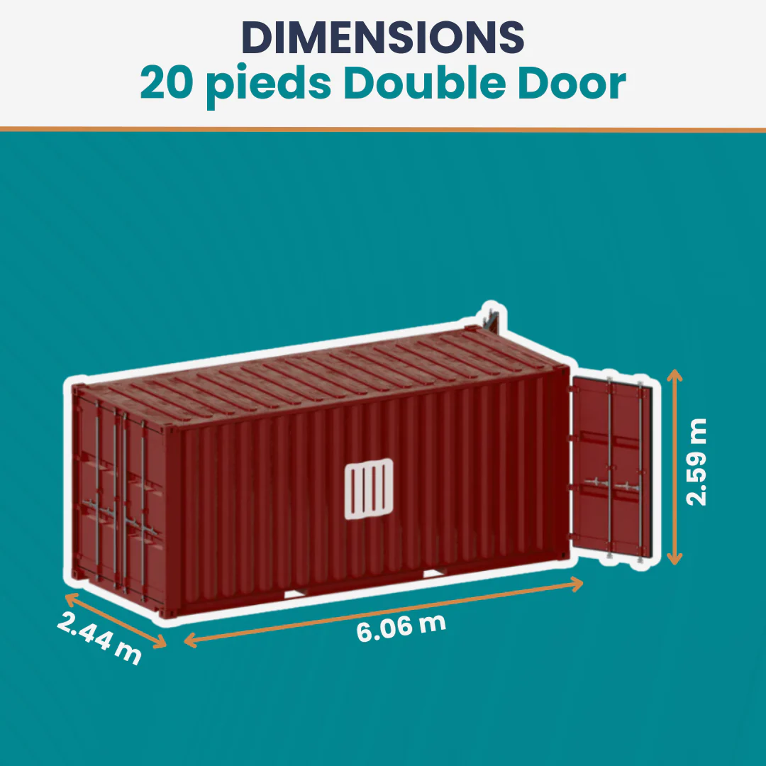 Conteneur 20 Pieds DRY Double Door – Image 3