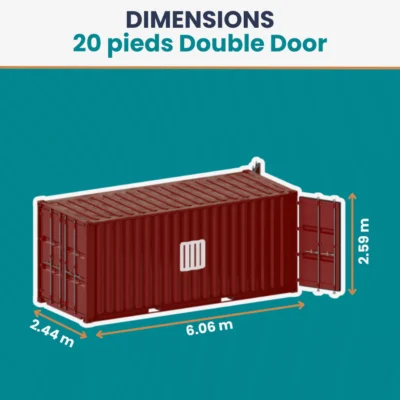 Conteneur 20 Pieds DRY Double Door