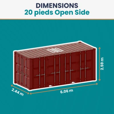 Conteneur 20 Pieds DRY Open Side